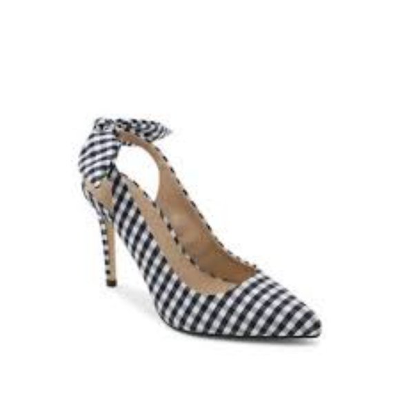 BCBGeneration blue plaid heel slingback NEW 7